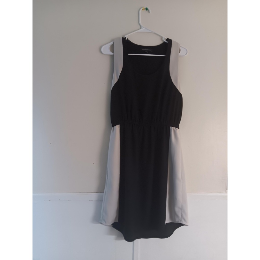Banana Republic Dress Womens 4 Black Colorblock Tank Hi-Low Hem Lined Scoop Neck